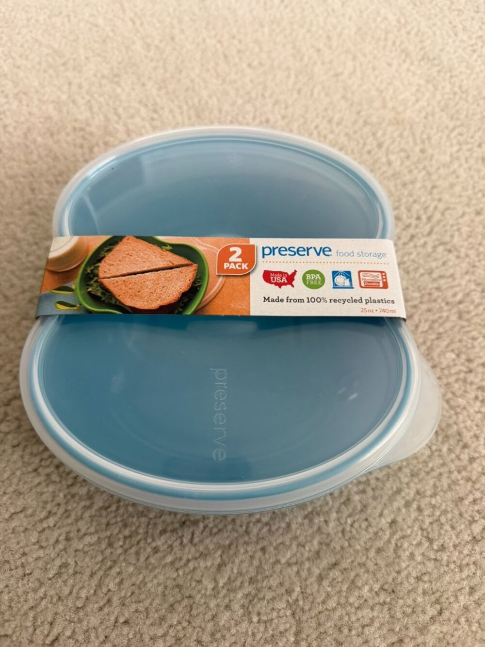 brand new Preserve Small Square Sandwich Food Storage Container 2-Pack